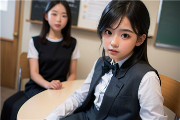 学生学习五十音图